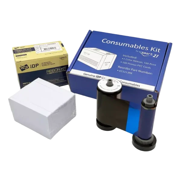 Kit  IDP 653313RK-LA Cinta IDP YMCKO & 100 tarjetas Smart 21S